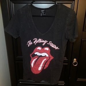 Forever 21 The Rolling Stones V-Neck Graphic Tee